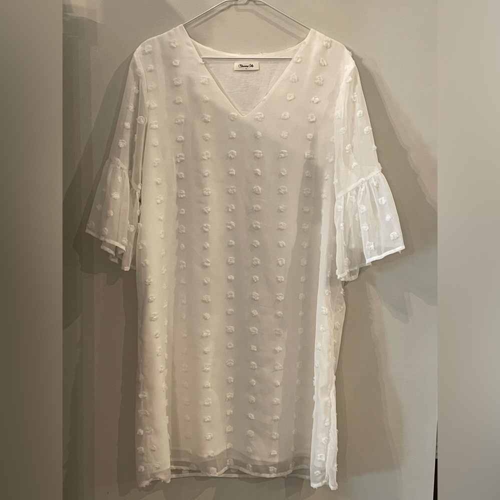 White overlay dress